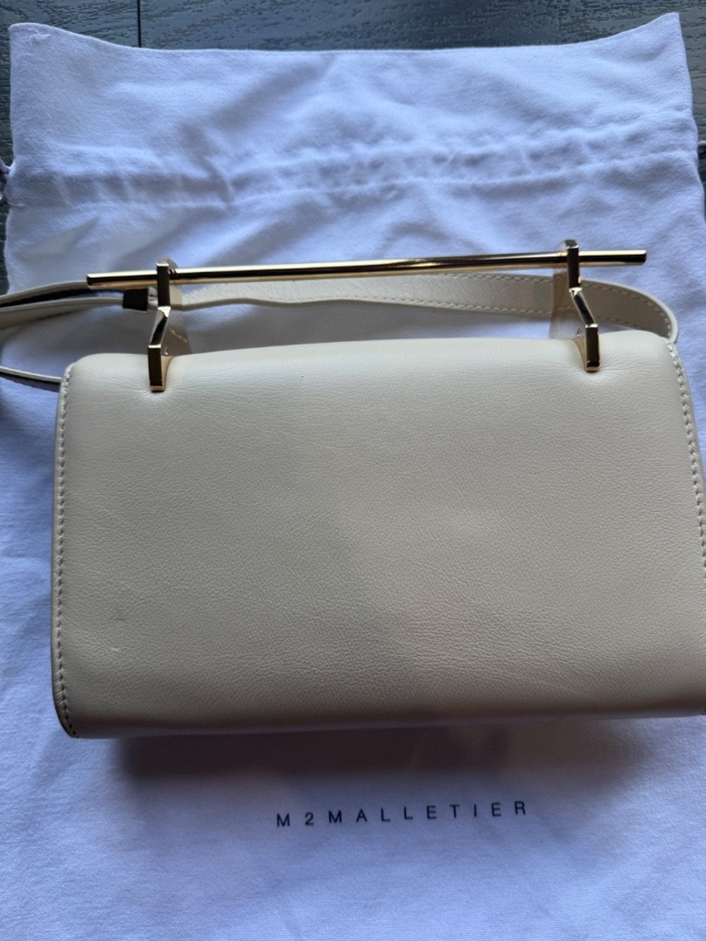 M2 Malletier Leather Bag with Gold hardware - Ivory - Picture 2 of 6
